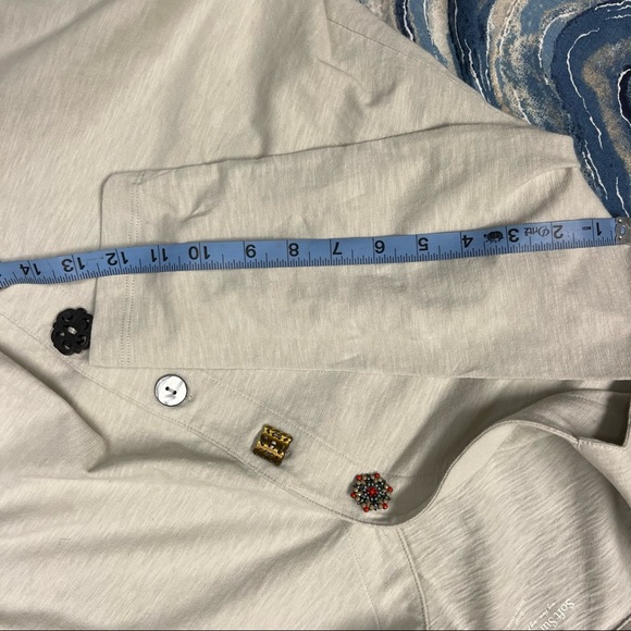 Soft surroundings Danielle button up tunic long sleeve cotton collared top small - Picture 10 of 11